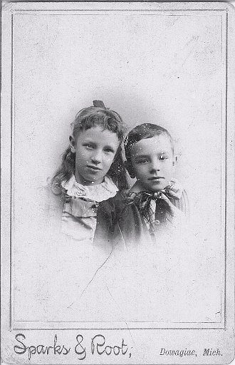 Lura (age 7) and Ted (age 5) Hollenbeck, 1888.